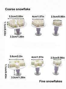3 件套圣诞雪花饼干模具圣诞节圣诞装饰圣诞装饰品圣诞礼物 - 白色 - 查看 2
