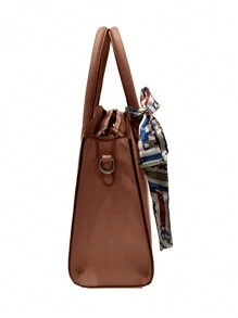 32cm*12cm*23cm Damen PU-Leder Handtasche, minimalistisches Luxus-Design, vielseitig einsetzbar für Büro, Reisen, Dates, Schal-Dekoration, hochwertige Qualität - Erdiges Gelb - Übersicht 10