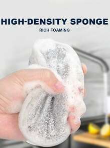 1 件/5 件多功能钢丝洗碗布，干湿两用，2024 新款防刮钢丝洗碗布，可重复使用的钢丝洗碗布，适用于厨房、水槽、锅、平底锅，节省空间 - 銀色 - 查看 8