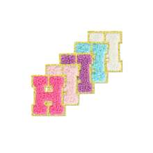 4/5/10/26pcs A-Z English Letter Chenille 2.28inch Iron On Sew On Patches Appliques For Clothes, Jackets, Hats, Books, Backpacks - Team Alphabet Self-Adhesive DIY Embroidered Fabric Stickers