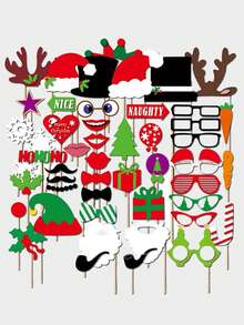 50 món đạo cụ chụp ảnh Giáng sinh, đạo cụ chụp ảnh tự sướng vui nhộn, mũ ông già Noel, trái tim, môi, râu, biển báo chụp ảnh, vật dụng chụp ảnh cho tiệc sinh nhật, năm mới, ngày lễ, tự làm, chụp ảnh, Giáng sinh - Nhiều màu - Xem 2