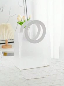 10pcs/5pcs/1pc Frosted Transparent Round Handbags, Valentine's Day Shower Gift Bags, Wedding Gift Bags, Candy Bridesmaid Gift Bags, Jewelry Store Shopping Bags, Wedding Bridesmaid Gift Bags, Gift Packaging Bags, Clothing Shopping Bags, Cute Handbags Suitable For Weddings, Birthdays, Valentine's Day, PP Frosted Transparent Round Handbags-Very Suitable For Valentine's Day Flowers, Network Celebrity Stalls, Wedding Gifts, Bridesmaid Gifts, Etc. -Made Of PP Material Valentine Day - Multicolor - View 10