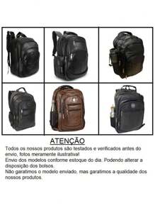 Unisex Waterproof Leather Backpack With Wheels For Work And College PU With WHEEL - 鏽棕色 - 查看 1