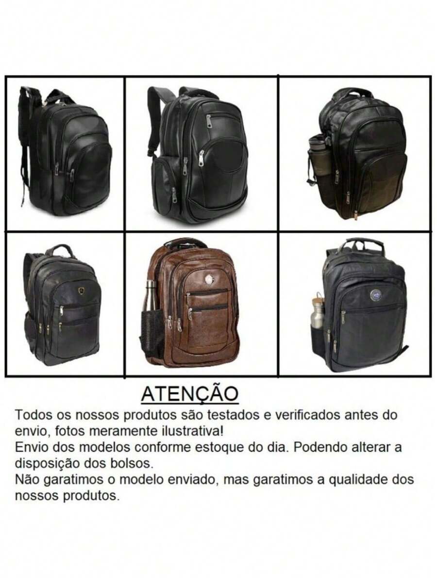 Unisex Waterproof Leather Backpack With Wheels For Work And College PU With WHEEL - 鏽棕色 - 查看 1
