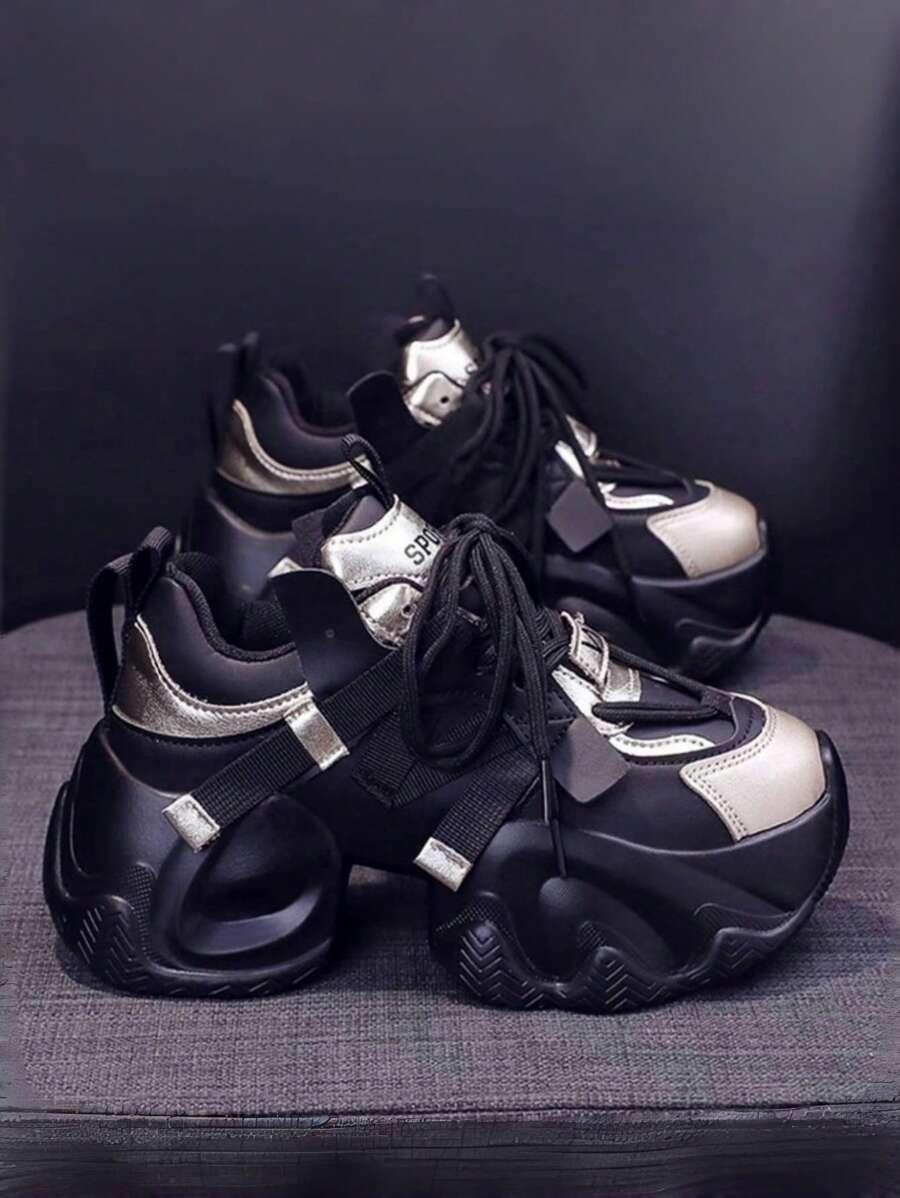 Toamna/Iarna 2024 Noua vară pentru femei, pantofi sport cu talpă groasă și plasă respirabilă, pantofi sport cu platformă casual