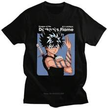Anime T-Shirt Dragon Of The Darkness Flame Yu Yu Hakusho Unisex 100% Cotton Streetwear Launch Shipping Various Colors!! - màu đen - Xem 1
