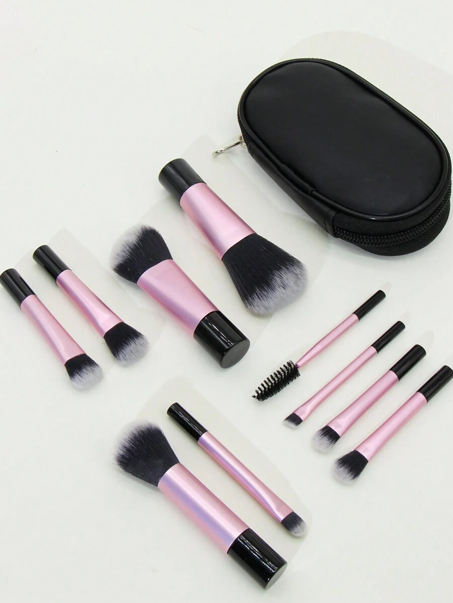 10pcs Mini Multifunctional Makeup Brush Set, Cosmetic Tools, With 1 Mini Storage Bag,Brush Set,Makeup Brush Kit,Make Up Brush Set,Make Up Set Complete,Makeup Brush Set,Complete Makeup Kit,Brush Kit,Brushes Makeup Set,Makeup Gift Set - View 1