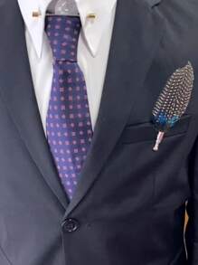 1 Feather Peacock Feather Fashion Brooch Western Ornament Accessory Suitable For Men's Evening Party Wear