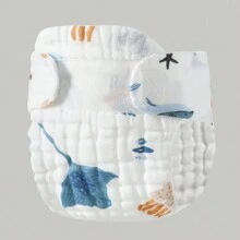 5 pièces Couches lavables pour bébé avec tampon anti-fuite, convenant aux nouveau-nés et nourrissons pour toutes les saisons. Cadeaux de décoration pour la fête de naissance en famille