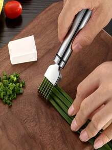 1 Máy Hủy Rau Đa Chức Năng Bằng Thép Không Gỉ, Dụng Cụ Tách Hành, Cho Hành, Tỏi, Trái Cây Và Rau Củ, Di Động Có Vỏ Bảo Vệ, Dụng Cụ Nấu Ăn Nhà Bếp - Bạc - Xem 11