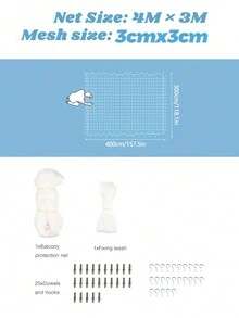 Pet Balcony Fence Net, Safety Protective Net For Cats, Transparent Anti-Escape Window Enclosure Net - Multicolor - View 6