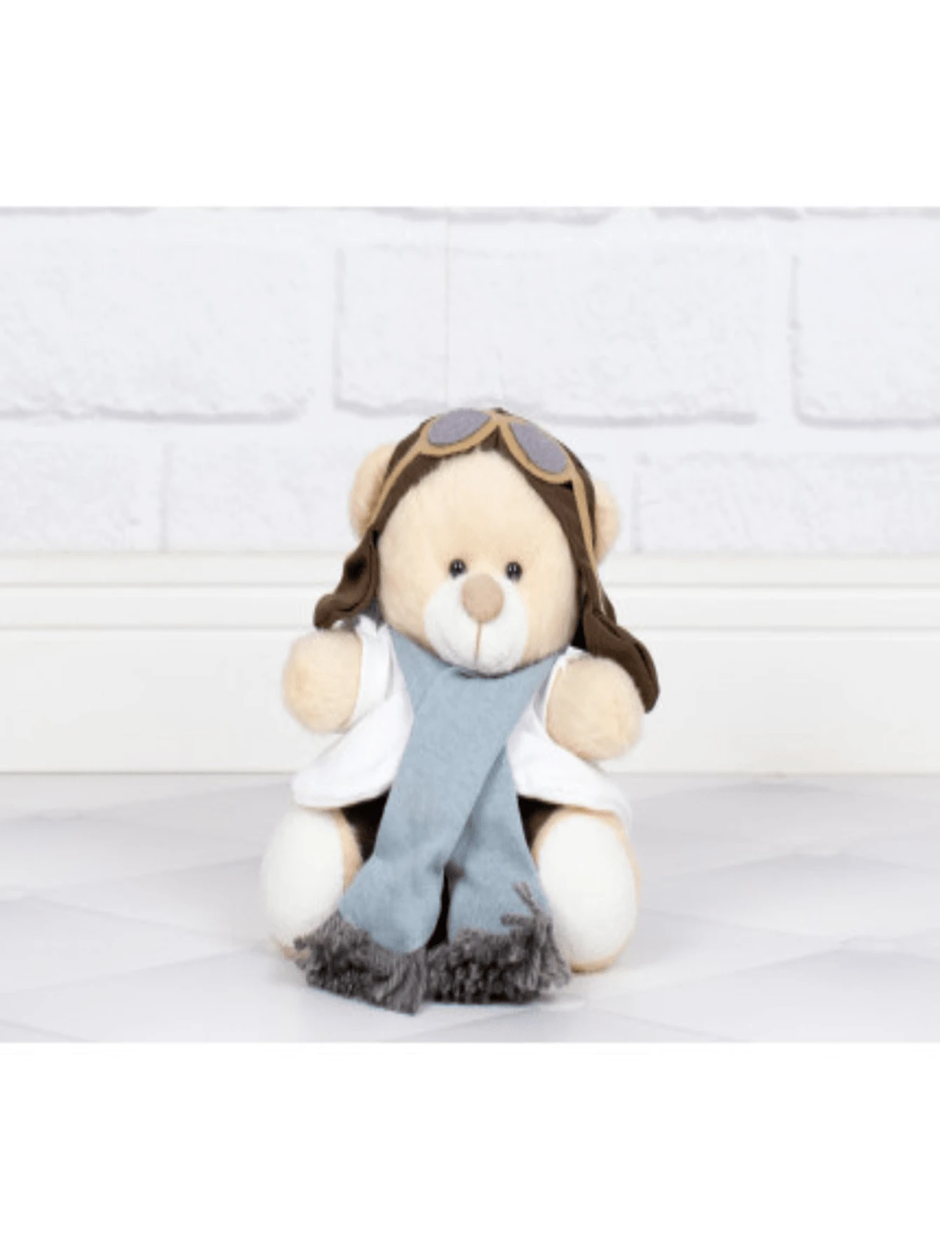 Tedde Boy Aviator Bear 12cm For Decoration - 1 Piece - 灰色 - 查看 1