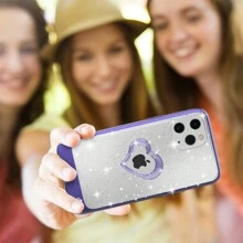Vena VLove Glitter Heart Case Compatible With IPhone 15 Plus/ 14 Pro Max/ 14 Pro/ 14 Plus/ 14/ 13 Pro Max/ 13 Pro/ 13/ 12 Pro Max/ 12/ 12 Mini/ 11 Pro Max/ 11 Pro/ 11/ XR Max/ 8/ 7 - 紫色 - 查看 7