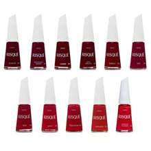 Kit Esmalte Risque Atacado Manicure 11 Cores Tons Vermelho Festa Junina