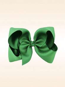 9pcs/Set 6-Inch Big Bowknot Hair Clips, Girls Satin Ribbon Hair Accessories - Multicolor - View 5