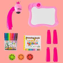 Pink Children's Projector Table With Zein Markers - 粉色 - 查看 6