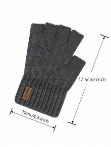 iwarm 1 双高品质羊驼纤维半指手套，保暖款式，适合秋冬季办公室、骑行和户外使用，是理想的礼物 - 深灰色 - 查看 5