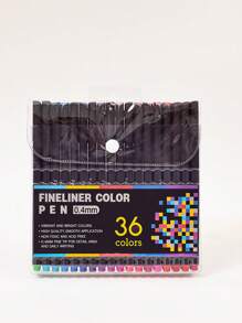 1set 12/24/36/48 Colors 0.4mm Fine Tip Colored Pens, Diary, Note Taking, Writing, Drawing, Coloring, Calendar, Office, School, Teacher Fine Tip Markers Back To School