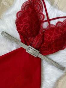 Women's Lace Body With Bulge And Adjustment - Red - View 2