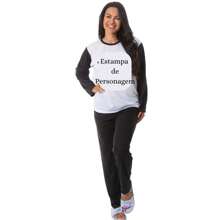 Pijama de Inverno Sueli Manga Longa Feminino Adulto Confortável Frio Estampado Escolha Estampa