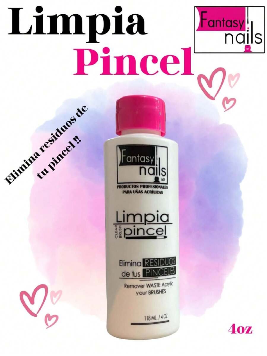 1 Pieza - 4 onzas Limpia Pincel de Uñas Acrilicas - Blanco - Ver 1