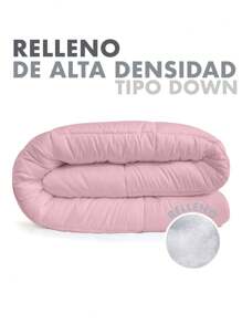 Edredón Duvet Matrimonial Dos Vistas Suave Acolchonado - Rosa - Ver 3