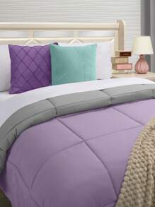 Home Elephant Single Duvet Quilt Two Views Soft Quilted - Lilac Purple - View 4