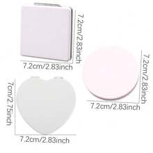 A Unique Personalized Pocket Mirror, Double-Sided Folding Handheld Mirror, Customizable Photo, Metal Frame, Desktop Decor, Cartoon Theme, Easy-To-Use Portable Makeup Mirror, Multi-Functional, Decorative, Letter Pattern, Solid Color, Exquisite And Fashionable, Retro-Modern, Colorful, Casual And Versatile, All-Match Style, Soft And Comfortable, Unique, Customizable, Personalized, An Ideal Gift For Her, Girlfriend, Boyfriend, Or Friends. - White - View 3