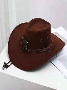 Pălărie de soare occidentală, accesorii stea cu șase colțuri din bronz, pălărie de cowboy vintage de vest, pălărie moale, pălărie de petrecere în aer liber, pălărie de cowboy de bar 1 bucată Halloween