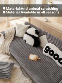 1 件法兰绒沙发垫套，几何图案，简约时尚，家居装饰沙发保护套，防尘防刮，冬季保暖