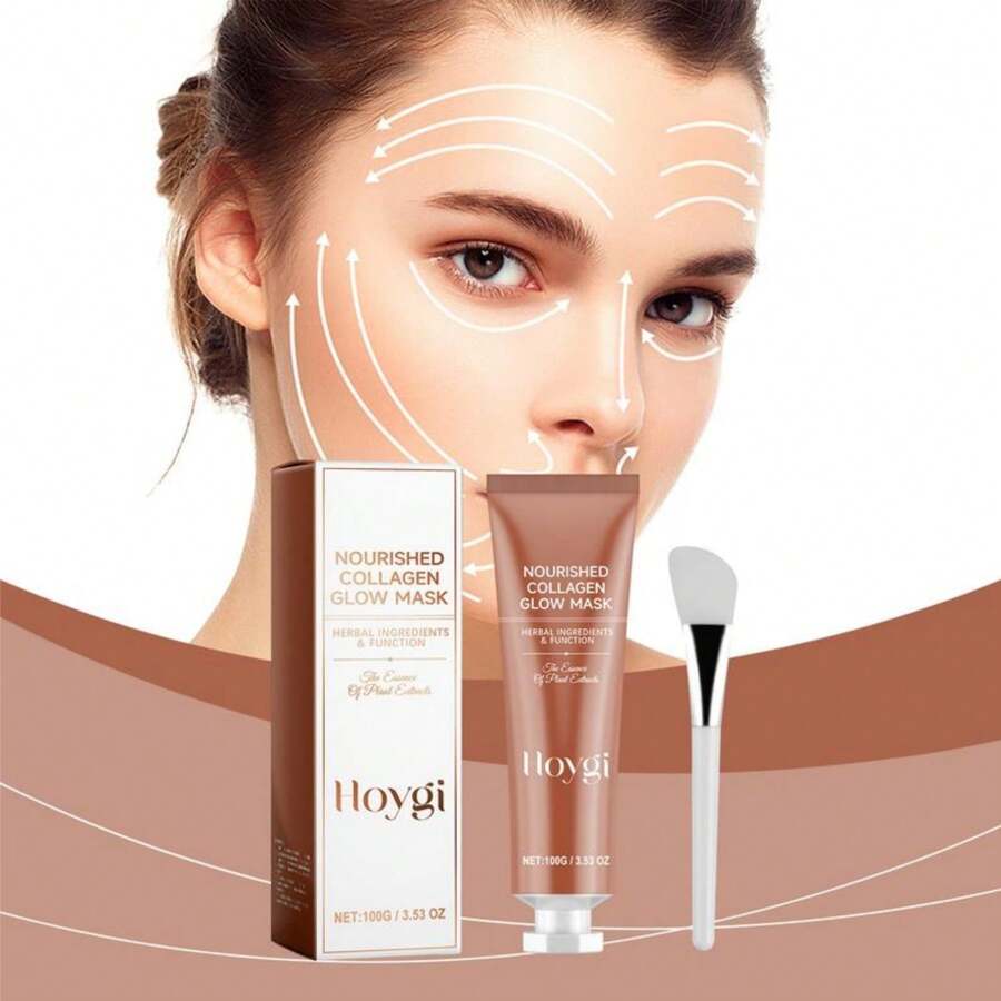 Nourished Collagen Glow Mask, Moisturizing Hydrating Mask Skincare Skin Repair For Face And Body, Long-Lasting Moisturization - Black - View 1