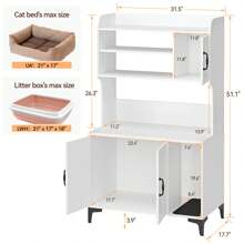 Litter Box Enclosure, Cat Litter Box Enclosure With Shelves,Hidden Litter Box Furniture, Hidden Cat Litter Box Enclosure Furniture, Cat Washroom Storage, Indoor Cat House