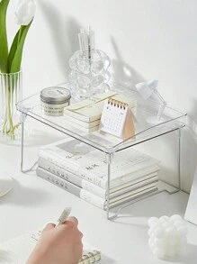 1 件透明桌面收纳架，亚克力杯架，可折叠收纳架，适用于厨房、浴室、化妆品 - 無色 - 查看 1