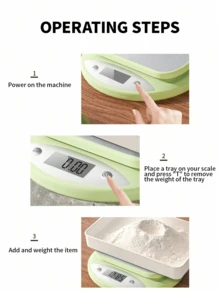 1 件装厨房可充电食物秤，小型数字秤，机械称重秤，中号液晶显示屏，烹饪咖啡生酮和膳食准备 - 綠色 - 查看 6