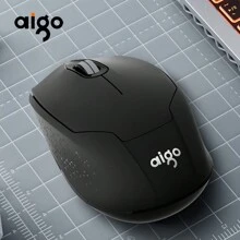 Aigo M33 ABS 无线商务静音鼠标 2.4G连接稳定传输 人体工学设计 黑色 - 黑色 - 查看 2