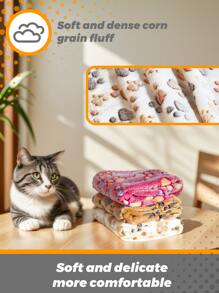 1 pezzo Coperta in pile di corallo con stampa a zampa di gatto, adatta per gatti e cani di taglia media e piccola, leggera e calda per tutte le stagioni, come tappetino per dormire