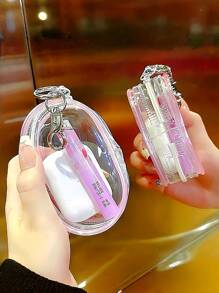 1pc Mini Portable Transparent Zipper Storage Bag, Multifunctional Jewelry Organizer For Earphones, Chargers, Keys, Rings, Clear Travel Accessories Pouch