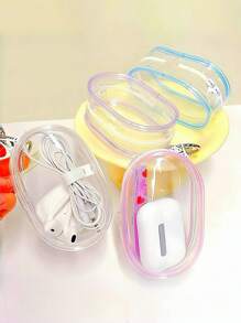 1pc Mini Portable Transparent Zipper Storage Bag, Multifunctional Jewelry Organizer For Earphones, Chargers, Keys, Rings, Clear Travel Accessories Pouch