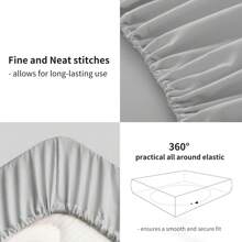 Fitted Sheet Deep - White Bottom Sheet With 40cm Extra Deep Sided Pocket - Light Grey - View 7