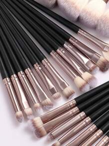 18-20-22-25-30 件套黑色和咖啡色化妆刷套装，优质合成毛眼影晕染刷套装，化妆工具，赠品，专业化妆刷，全套化妆工具 - 彩色 - 查看 6