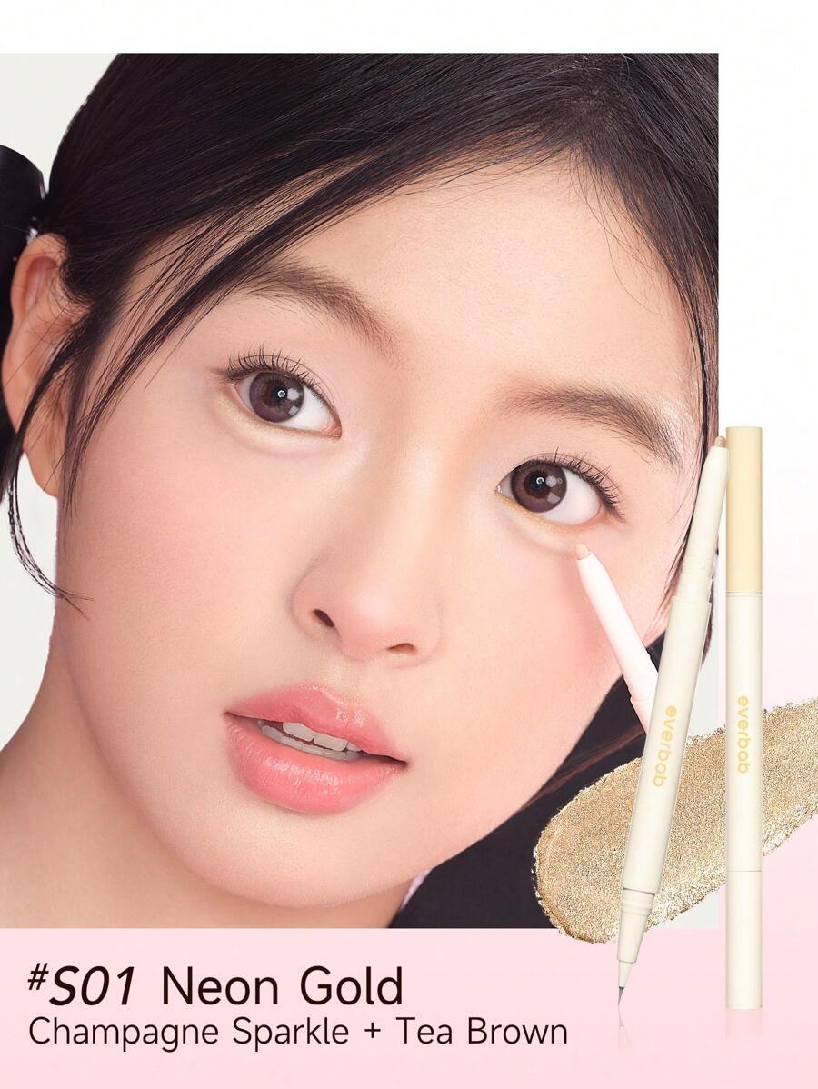 Everbab 二合一双头高光修容遮瑕棒 - 香檳色+茶棕色 - 查看 1