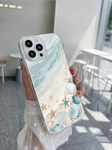 1个透明TPU沙滩海边主题手机壳，适用于苹果/安卓手机，例如苹果6s-16 Pro Max、三星Galaxy A51-S25 Ultra 5G、红米Note 13、OPPO A54等。防水、防震、防摔、防刮，国际版，非国内版。 - 彩色 - 查看 4