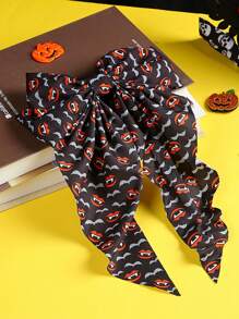 1pc Christmas/Halloween Pumpkin Head, Clown, Ghost Pattern Bowknot Hairclip Barrette Accessories, Suitable For Festival Party Gifts (Plus Size)