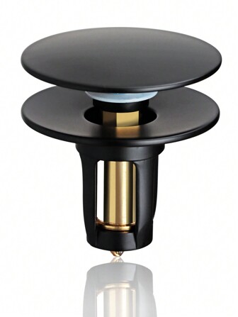 Universal handfatspropp pop-up, rostfritt stål studskärna Push-Type-omvandlare, rostsäker tvättställ Vattenhuvud Läcksäker plugg, diskbänksavloppspropp och filter i ett, svart