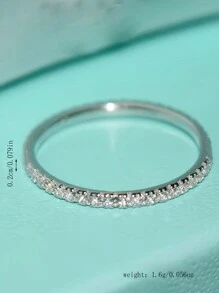 1 件简约优雅锆石戒指、新娘承诺订婚诞生石戒指、周年纪念戒指、情人节礼物 - 小戒指 - 查看 4