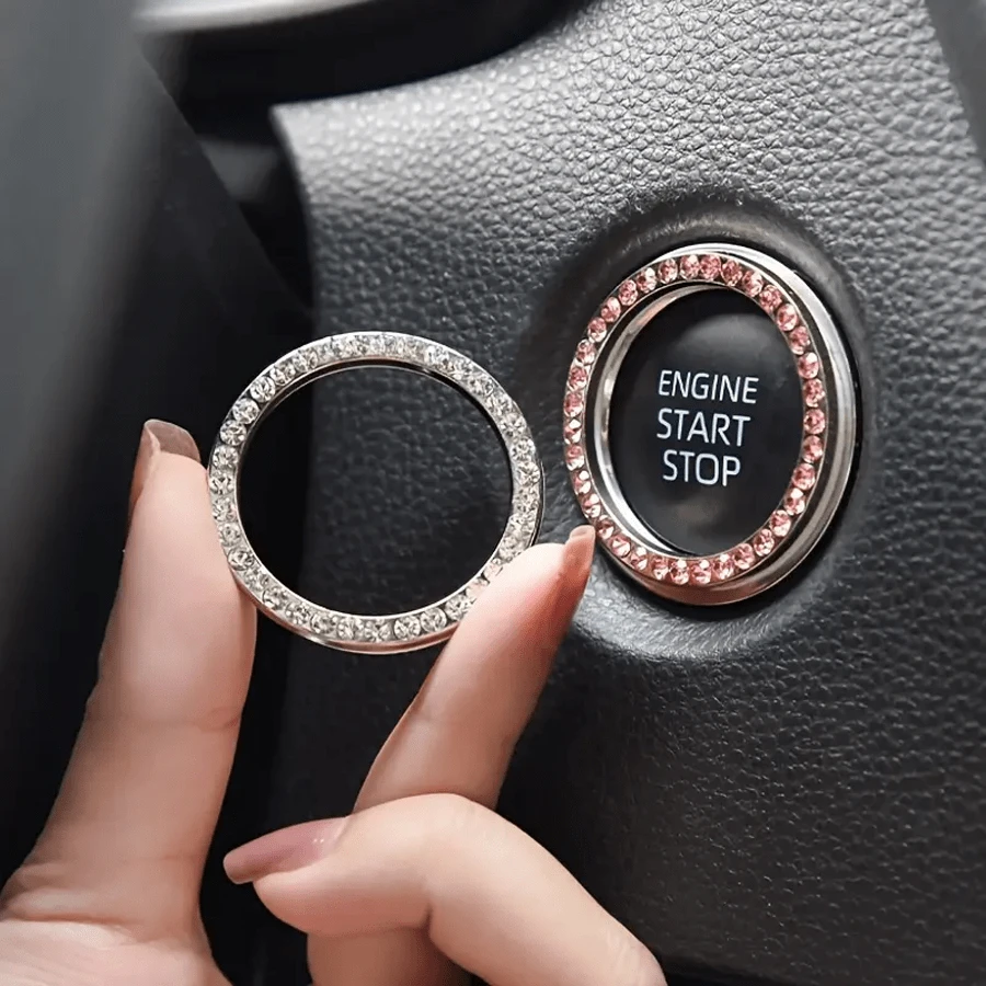 1 chiếc xe hơi bằng một chạm Khởi động trang trí bằng kim cương giả Trang trí vòng Lgnition - Nhiều màu - Xem 1