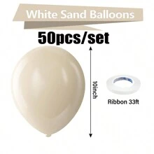 10/30/50 zestawów białego piaskowo-beżowego lateksowego balonu imprezowego - 18 cali 12 cali 10 cali 5 cali okrągły helowy beżowy balon odpowiedni na urodziny, wesela, prysznice, imprezy, ujawnienie płci, dekoracje imprezowe, Boże Narodzenie