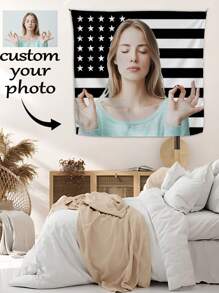 1pc Customizable Personalized Tapestry With Photos And Text, For Birthday, Wedding, Halloween, Christmas, Party, Father's/Mother's Day, Flag For Home Decor, Bedroom Aesthetics, Wall Art Lightweight Custom,Unique,Personalized Ideal Gifts For Him Her,Boyfriend,Dad,Girlfriend,Mom,Family,Friends,Pets For Anniversaries,For Valentine's Day,For Mother's Day,For Birthdays,For Children's Day,For Father's Day,Love,Soft,Comfortable,Elegant,Simple,Custom,Personalized,Unique,Ideal Gifts For Him,Ideal Gifts For Her,Him,Her,Boyfriend,Girlfriend,Dad,Mom,Family,Friends,For Anniversaries,For Mother's Day,For Birthdays,For Valentine's Day,For Graduation,For Father's Day,For Weddings,For Housewarming,Sofa,Bed,Car,Tea Room,Bedroom,Bathroom,Living Room,Dining Room,Customized Tapestry,Street Casual Chic - Nhiều màu - Xem 5