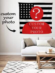 1pc Customizable Personalized Tapestry With Photos And Text, For Birthday, Wedding, Halloween, Christmas, Party, Father's/Mother's Day, Flag For Home Decor, Bedroom Aesthetics, Wall Art Lightweight Custom,Unique,Personalized Ideal Gifts For Him Her,Boyfriend,Dad,Girlfriend,Mom,Family,Friends,Pets For Anniversaries,For Valentine's Day,For Mother's Day,For Birthdays,For Children's Day,For Father's Day,Love,Soft,Comfortable,Elegant,Simple,Custom,Personalized,Unique,Ideal Gifts For Him,Ideal Gifts For Her,Him,Her,Boyfriend,Girlfriend,Dad,Mom,Family,Friends,For Anniversaries,For Mother's Day,For Birthdays,For Valentine's Day,For Graduation,For Father's Day,For Weddings,For Housewarming,Sofa,Bed,Car,Tea Room,Bedroom,Bathroom,Living Room,Dining Room,Customized Tapestry,Street Casual Chic - Nhiều màu - Xem 3