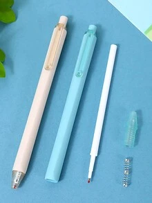 6 支学生简约优雅考试记号笔，带双圆珠笔，弹簧式，快干，按压式，适用于儿童学校、学习、家庭作业 - 彩色 - 查看 3